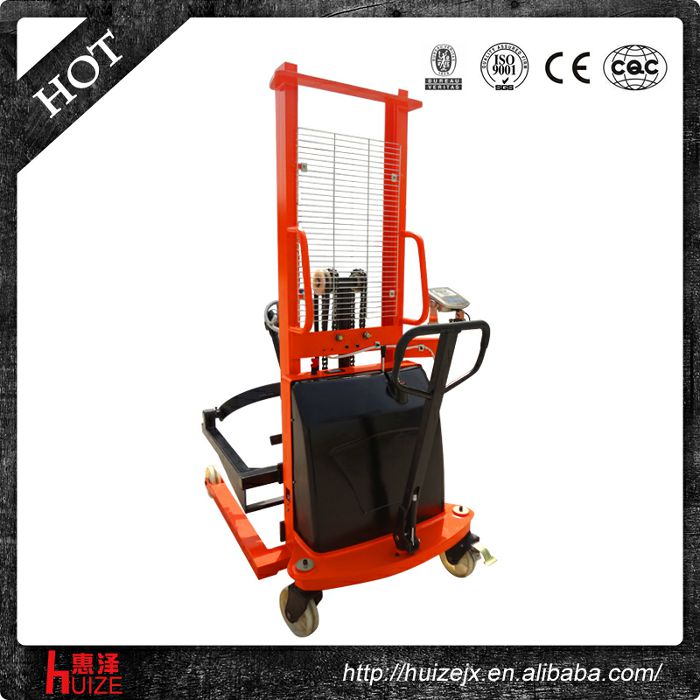 半電動(dòng)稱重油桶車（夾鐵桶，手搖翻轉(zhuǎn)倒料）