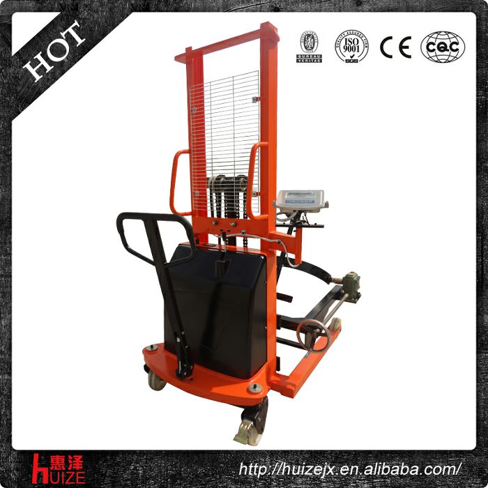 半電動(dòng)稱重油桶車（夾鐵桶，手搖翻轉(zhuǎn)倒料）4